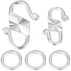 4Pcs 2 Size 925 Sterling Silver S-Hook Clasps FIND-BBC0002-74S-1