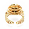 304 Stainless Steel Open Cuff Finger Ring Cabochon Settings STAS-T060-06G-2