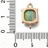 Brass Glass Imitation Gemstone Connector Charms KK-Z076-01G-4