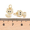 Brass Micro Pave Clear Cubic Zirconia Charms ZIRC-C020-38G-3