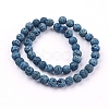 PVD Vacuum Plating Electroplated Natural Lava Rock Bead Strands G-E432-8mm-01-2