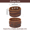 2Pcs 2 Styles Cowhide Leather Bracelets BJEW-CL0003-34A-2