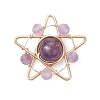 Natural Amethyst Copper Wire Wrapped Pendants PALLOY-TA00368-01-1