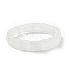Square Natural Quartz Crystal Beads Stretch Bracelets for Women Men BJEW-C097-06W-4