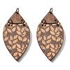 Printed Poplar Wood Big Pendants FIND-B045-24B-1