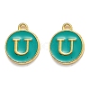 Golden Plated Alloy Enamel Charms X-ENAM-Q437-15U-1