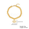 304 Stainless Steel Crystal Rhinestone Ball Beaded Bracelets with Pendants DM8226-3-1