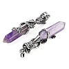 Natural Amethyst Faceted Double Termimal Pointed Big Pendants G-P547-03AS-04A-2