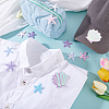 100Pcs 10 Styles Polyester & PU Leather Sequins Starfish & Shell Shape Applique for Clothing Dress Bag Garment Accessories DIY-GA0009-22-4