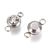304 Stainless Steel Rhinestone Links Connectors X-STAS-P237-17P-11-2