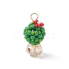 3Pcs 3 Colors Glass Seed Beaded Cactus Pendants PALLOY-MZ00860-2