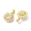Brass Micro Pave Clear Cubic Zirconia Charms KK-K360-15G-2