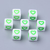 Opaque White Acrylic European Beads MACR-S273-51C-01-2