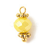 Electroplate Glass Beads Pendant PALLOY-JF01344-04-2