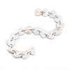 Handmade Freshwater Shell Heart Link Chains AJEW-JB00715-02-2