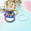 Handmade Silver Foil Glass Beaded Stretch Bracelets BJEW-JB06464-6