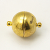 Brass Magnetic Clasps with Loops X-PALLOY-MC043-3G-1