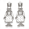Tibetan Style Alloy Bunny Pendant Enamel Settings TIBE-S314-26AS-LF-2