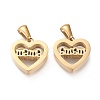 Mother's Day Ion Plating(IP) 304 Stainless Steel Pendants STAS-F253-01G-2