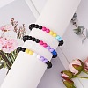 Acrylic Round Beaded Stretch Bracelet for Women BJEW-SW00066-01-4