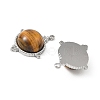 304 Stainless Steel & Natural Tiger Eye Pendants SA-CBA11D7-05P-2