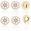 6Pcs Flower Alloy Plastic Cufflinks FIND-CY0001-65B-1
