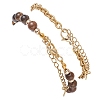 2Pcs 2 Styles Round Natural Grade AB Tiger Eye & Synthetic Hematite Beaded Bracelets & 304 Stainless Steel Cable Chains Bracelets for Women BJEW-JB12800-01-4