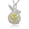 Silver Color Plated Brass Cage Pendants KK-J217-15S-2