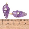 Natural Amethyst Carved Pendants G-H357-04G-09-2