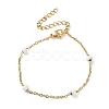 PVD Vacuum Plating Golden 304 Stainless Steel Cable Chain Bracelet with Enamel Rondelle Beaded BJEW-G683-02G-2