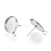 Non-Tarnish 304 Stainless Steel Stud Earring Settings X-MAK-R012-03-1