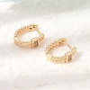 Brass Micro Pave Cubic Zirconia Hoop Earrings KK-CBAD29A-02G-2