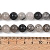 Natural Tourmalinated Quartz/Black Rutilated Quartz Beads Strands G-D361-01A-10mm-5