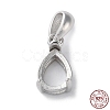 Rhodium Plated Rack Plating 925 Sterling Silver Pendants Cabochon Settings STER-NH0001-49D-P-1