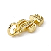 Brass Micro Pave Clear Cubic Zirconia Cactus Charms ZIRC-F132-67G-3