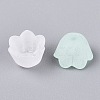 Frosted Transparent Acrylic Flower Bead Caps X-OACR-Q203-01-3