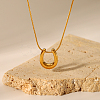 Stylish 304 Stainless Steel U-shaped Horseshoe Pendant Round Snake Chain Necklaces for Women LH2412-1