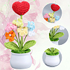 1Pc Hand Knitted Potted Plants Crochet Flower DJEW-SC0001-15D-5
