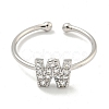 Rack Plating Brass Open Cuff Rings for Women RJEW-F162-02P-W-2