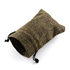 Polyester Imitation Burlap Packing Pouches Drawstring Bags ABAG-R005-9x12-05-2