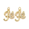 Rack Plating Brass Micro Pave Cubic Zirconia Pendants KK-C008-33G-2