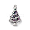Christmas Series Brass Micro Pave Cubic Zirconia Pendants KK-Q010-01P-05-1