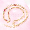 7MM Brass Pave Cubic Zirconia Figaro Chain Necklaces NJEW-D324-05G-04-1