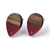 Resin & Walnut Wood Stud Earring Findings MAK-N032-002A-B04-2