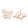 Ash Wood Stud Earring Findings EJEW-N017-011Y-3