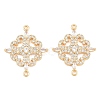 Brass Micro Pave Clear Cubic Zirconia Connector Charms CU-CBA7BFE-03E-G-1