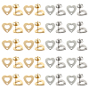 40Pcs 2 Color 201 Stainless Steel Heart Stud Earring Findings STAS-SC0005-30-1