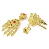 Bohemia Zinc Alloy Rhinestone Clip-on Earrings EJEW-C089-02C-G-2