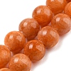 Natural Orange Calcite Dyed Beads Strands G-P503-8MM-11-1