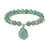 Natural Green Aventurine & Synthetic Hematite Beaded Stretch Bracelet BJEW-JB09760-02-1